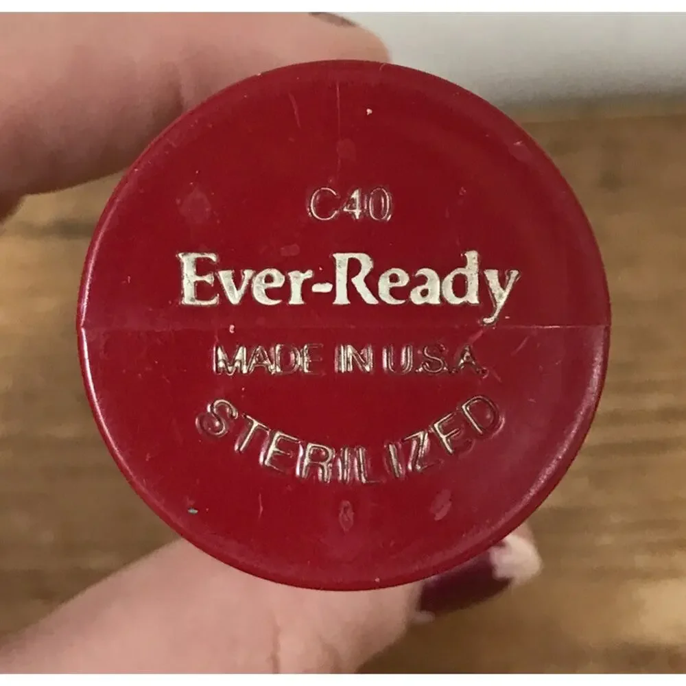 Vintage 1950s Ever-Ready C40 Cream Red Sterilized Badger Shaving Cream Brush